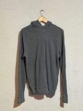 Old Navy Men’s Waffle Knit Hoodie Size Large Gray Pullover Long Sleeve